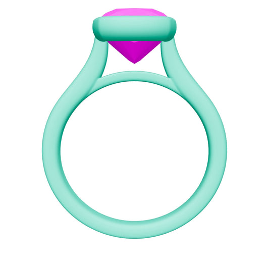 cushion lab grown diamond ring 3D model