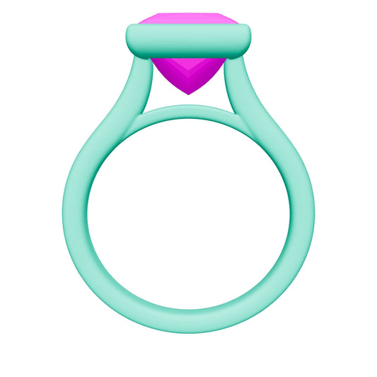 princess lab grown diamond ring 3D model