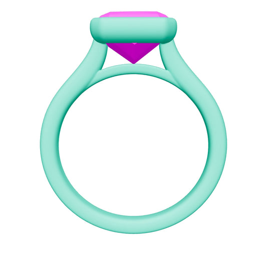radiant lab grown diamond ring 3D model