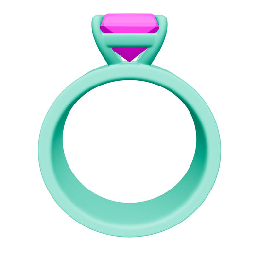 radiant lab grown diamond ring 3D model