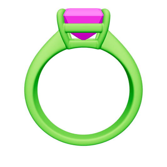 asscher lab grown diamond ring 3D model