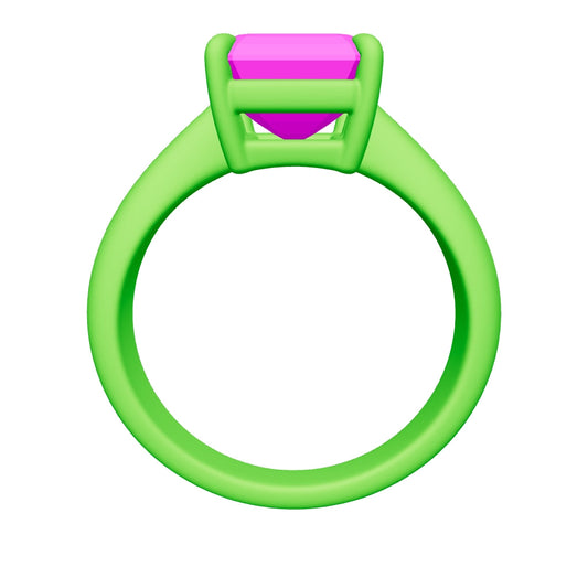 emerald lab grown diamond ring 3D model