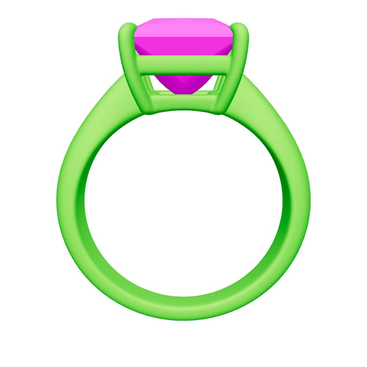 princess lab grown diamond ring 3D model