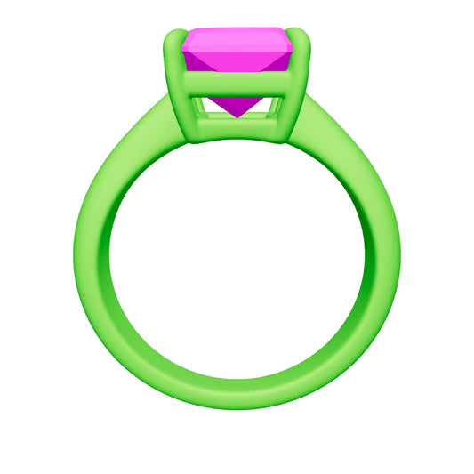 radiant lab grown diamond ring 3D model