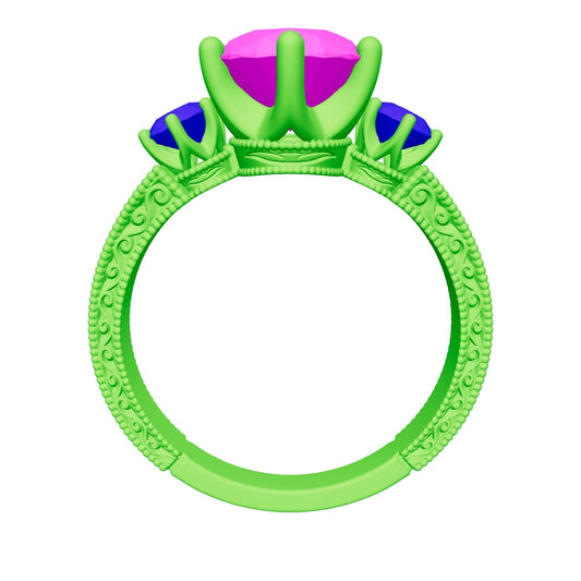 oval lab grown diamond ring 3D model