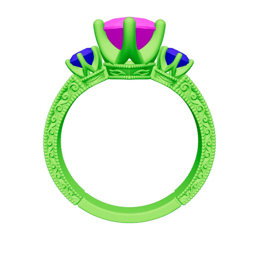 pear lab grown diamond ring 3D model