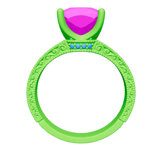 cushion lab grown diamond ring 3D model