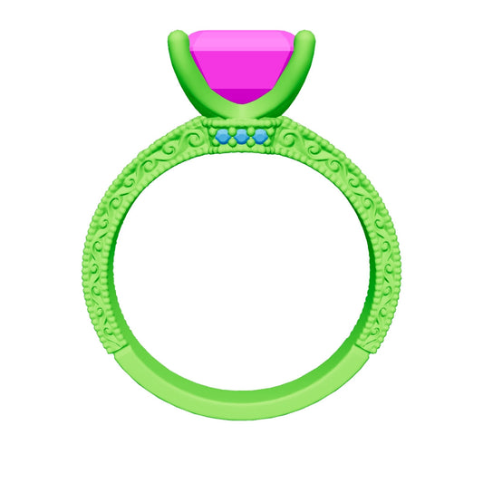 emerald lab grown diamond ring 3D model