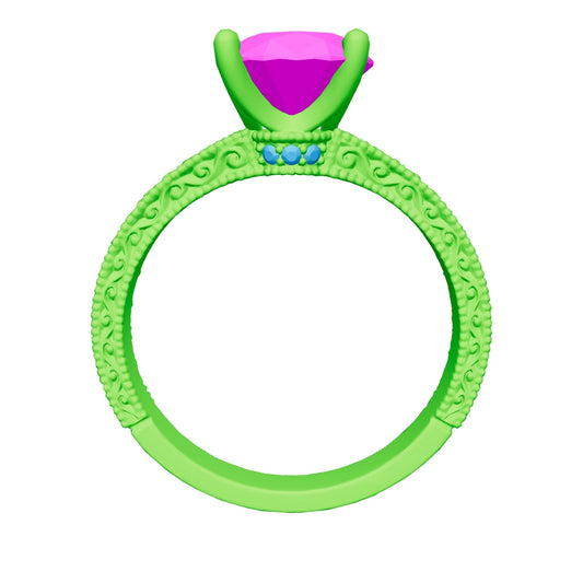 oval lab grown diamond ring 3D model