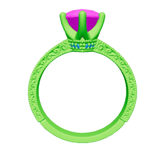 pear lab grown diamond ring 3D model