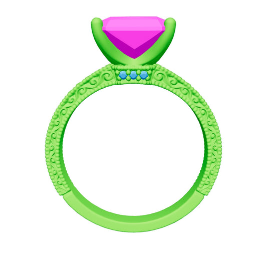 radiant lab grown diamond ring 3D model