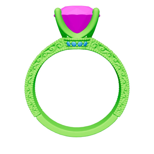 round lab grown diamond ring 3D model
