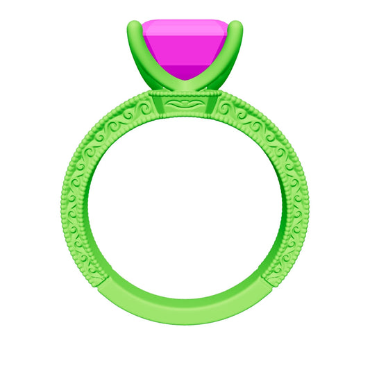 asscher lab grown diamond ring 3D model