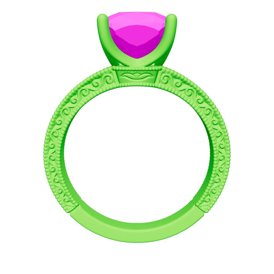 cushion lab grown diamond ring 3D model