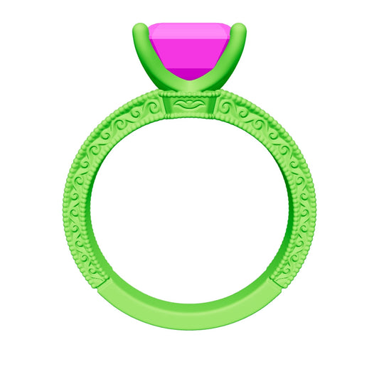 emerald lab grown diamond ring 3D model