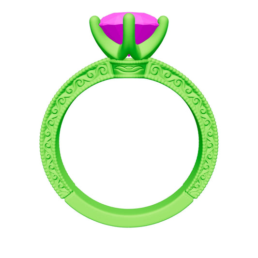 oval lab grown diamond ring 3D model