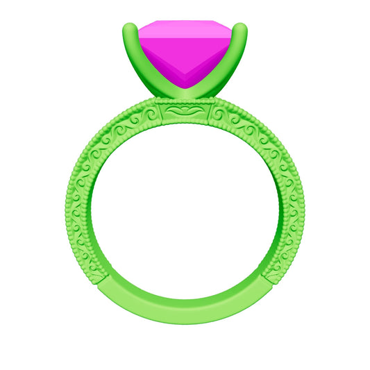 princess lab grown diamond ring 3D model