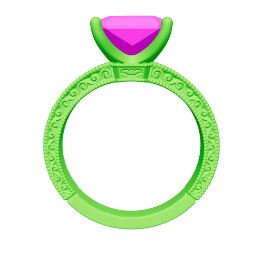radiant lab grown diamond ring 3D model