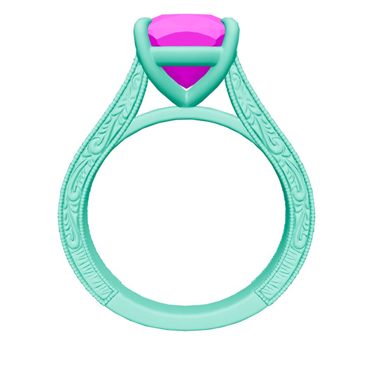 cushion lab grown diamond ring 3D model