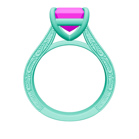 emerald lab grown diamond ring 3D model