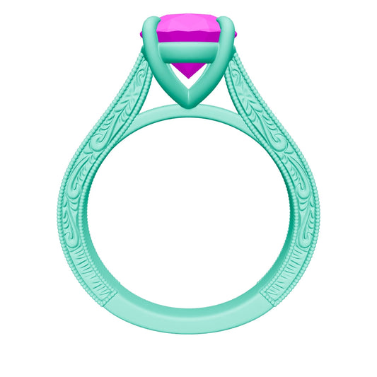 oval lab grown diamond ring 3D model
