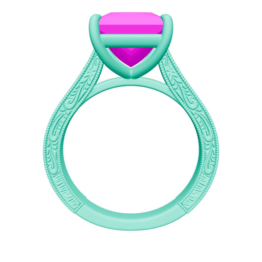 princess lab grown diamond ring 3D model