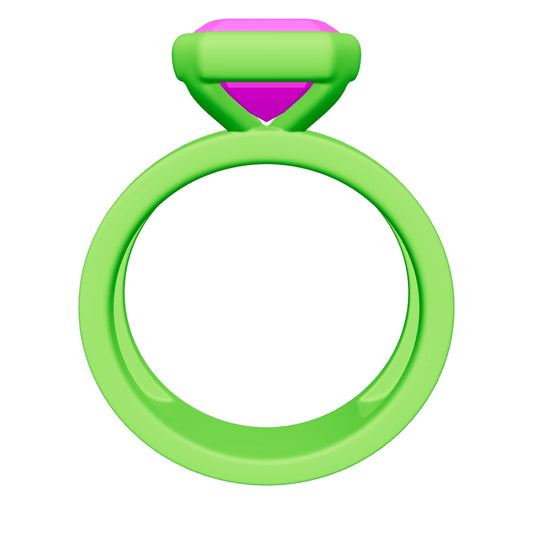asscher lab grown diamond ring 3D model
