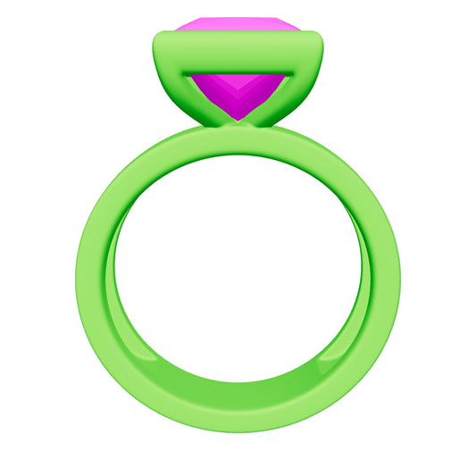 princess lab grown diamond ring 3D model