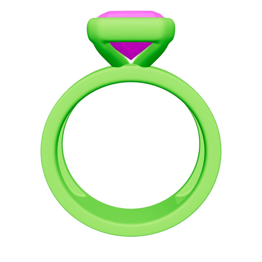 radiant lab grown diamond ring 3D model