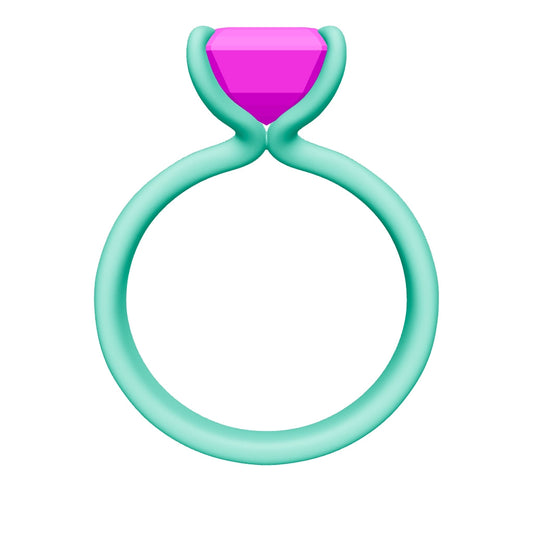 asscher lab grown diamond ring 3D model