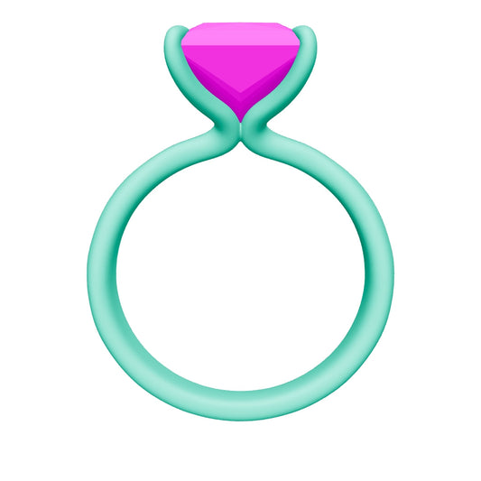 princess lab grown diamond ring 3D model