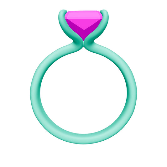 radiant lab grown diamond ring 3D model