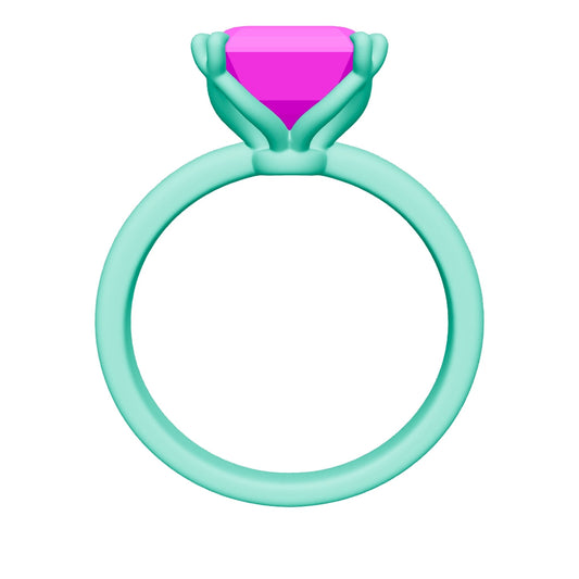 asscher lab grown diamond ring 3D model