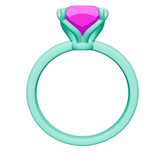 cushion lab grown diamond ring 3D model