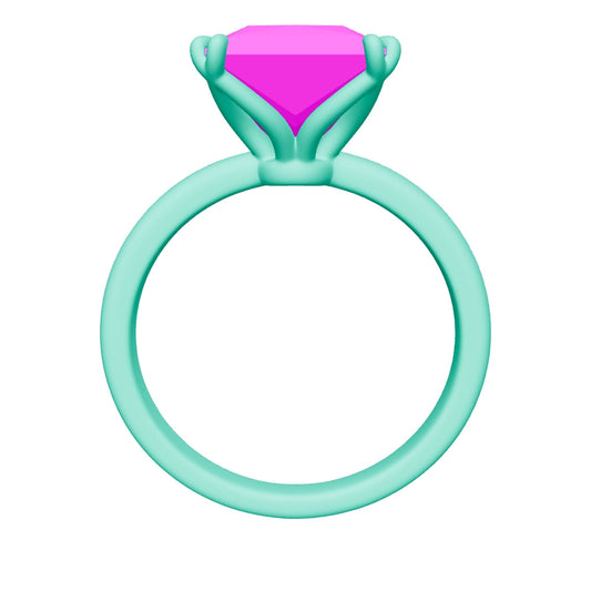 princess lab grown diamond ring 3D model