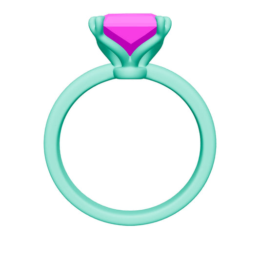radiant lab grown diamond ring 3D model