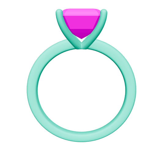 asscher lab grown diamond ring 3D model