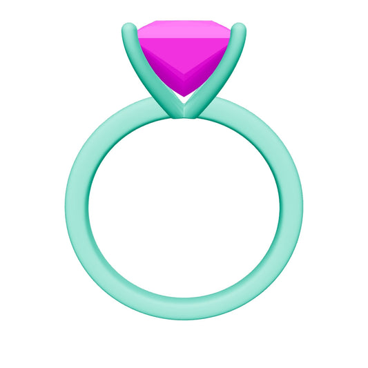 princess lab grown diamond ring 3D model