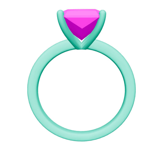 radiant lab grown diamond ring 3D model