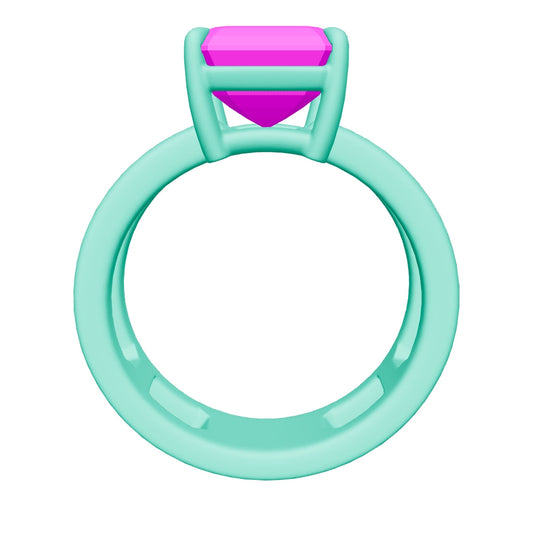 asscher lab grown diamond ring 3D model